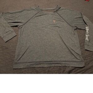 Victoria's Secret Gray Long Sleeve Cutout Open Back Heart Logo Top XL